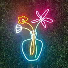 Flower Neon Sign Plant Neon Sign Wall