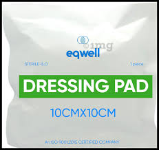 eqwell sterile dressing pad 10cm x 10cm
