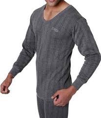 Lux Inferno Grey Melange Cotton Full Sleeve Thermal Vest