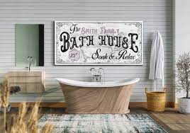 Bathroom Sign Vintage Bathroom Decor
