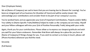 farewell letter to employee who is