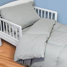 4 Piece Cool Gray Twin Toddler Bed Set