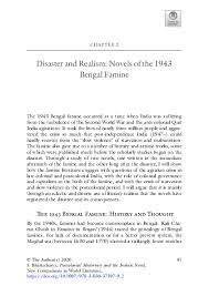 PDF) Disaster and Realism: Novels of the 1943 Bengal Famine | Sourit  Bhattacharya - Academia.edu