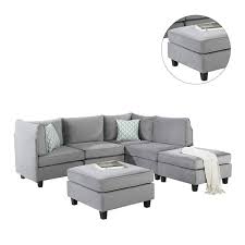 Modular Sectional Velvet Sofa