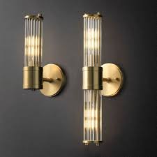 Modern Crystal Led Wall Sconce In Brass