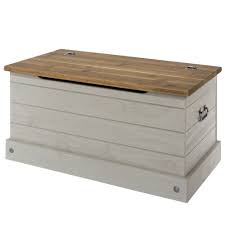 Corona Grey Ottoman Storage Wood Chest