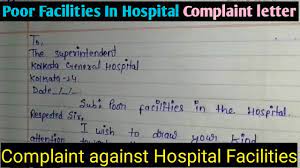 complaint letter against hospital