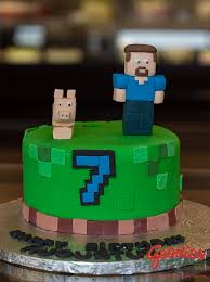 minecraft custom birthday cake by