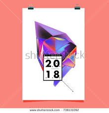 Abstract Colorful Geometric Calendar Cover Design Template Trendy