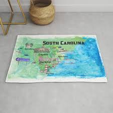 south carolina state travel poster map