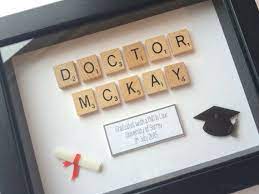 Here's a personalized gift for graduation day 2021 that'll warm the hearts of any graduate: Graduation Gift Personalised Scrabble Style Art Graduation Plaque University Degree Phd Doctor Masters Phd Graduation Gifts Diy Graduation Gifts Phd Gifts