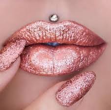 pink glitter lips nails pictures