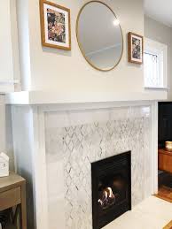 Marble Tile Fireplace Update