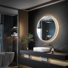 Kww 40 In W X 40 In H Large Round Frameless Dimmable Anti Fog Wall Bathroom Vanity Mirror In Silver Sliver