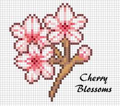 Art Ideas Cherry Blossoms Perler Bead Chart Pixel Art Design