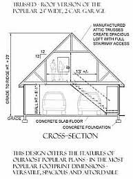 Car Brick Garage Plan With Loft 1014 1b