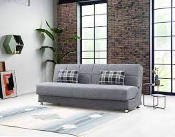 petra modern gray microfiber sofa