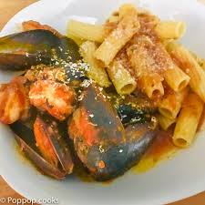 mussels and shrimp fra diavolo poppop