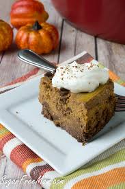 A yellow cake mix makes this a fast, simple, and totally addicting alternative to pumpkin pie. Slow Cooker Sugar Free Pumpkin Pie Bars Keto Gluten Free