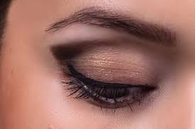 closed female eye makeup stock photos