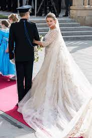And princess stephanie of luxembourg looked every part the enchanting bride as she walked down the aisle on saturday in a bespoke elie saab gown. Princess Stephanie Of Luxembourg Cathedral Wedding Gown And Tiara The Royal Couturier