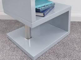 Gfw Polar Grey Gloss Led Side Table By Gfw