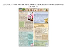 Pdf Chef S Guide To Herbs And Spices Reference Guide