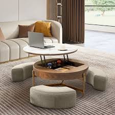 modern coffee table lifting top round