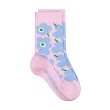 Marimekko Unikko Pink Blue Childrens Umika Socks