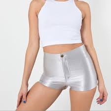 Silver American Apparel Disco Shorts