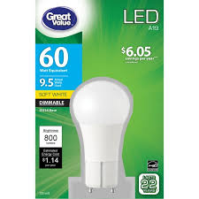 Great Value Led Light Bulb 9 5w 60w Equivalent A19 General Purpose Lamp Gu24 Base Dimmable Soft White 1 Pack Walmart Com Walmart Com