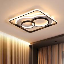 Check out our flush mount ceiling light selection for the very best in unique or custom, handmade pieces from our lighting shops. Black Hoop Ceiling Mounted Lights Modern Simple Acrylic Shade Led Flush Light Takeluckhome Com
