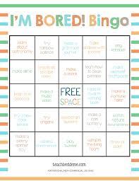 i m bored bingo educational things to