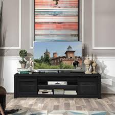 Costway 59 In Black Tv Stand Fits Tv S