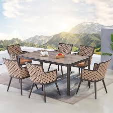 7 Pieces Rope Woven Patio Dining Set