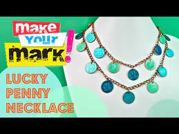 lucky penny necklace using nail polish