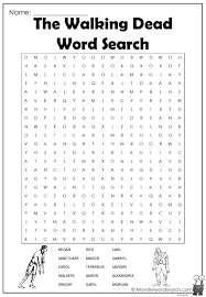 the walking dead word search monster