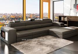 Contemporary Chaise Leather Sofa