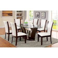 tempered glass top dining table set