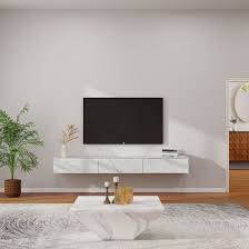 Modern Wall Mounted Tv Stand With White