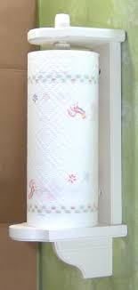 white vertical mount wood paper towel