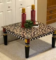Leopard Painted Coffee Table Black And