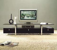 Brown Color Tv Stand With Glass Top