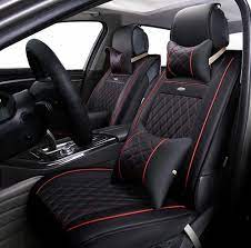 Black And Red Leather Car Seat Cover