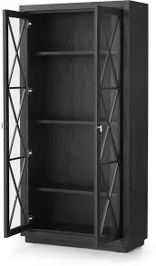 black wenge oak cabinet glass doors