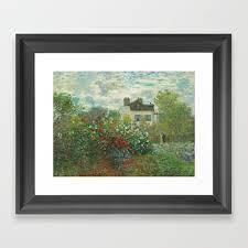 Garden With Dahlias 1873 Framed Art