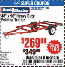 Now, for example, several haul master transfer wagons can be connected to each other. Harbor Freight Tools Coupon Database Free Coupons 25 Percent Off Coupons Toolbox Coupons Haulmaster 48 X 96 Heavy Duty Folding Trailer
