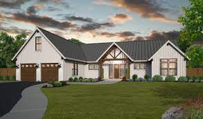 One Story Rustic Farmhouse Plan