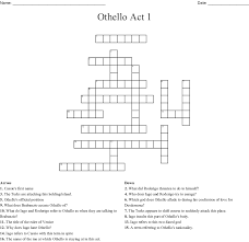 Othello Act 1 Crossword Wordmint