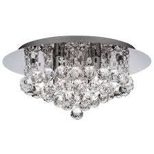 Clear Crystal Round Flush Ceiling Light